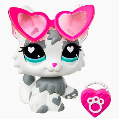 Игровой набор Littlest Pet Shop Праздники День Святого Валентина Серая кошка Hasbro 01119_LPS 1
